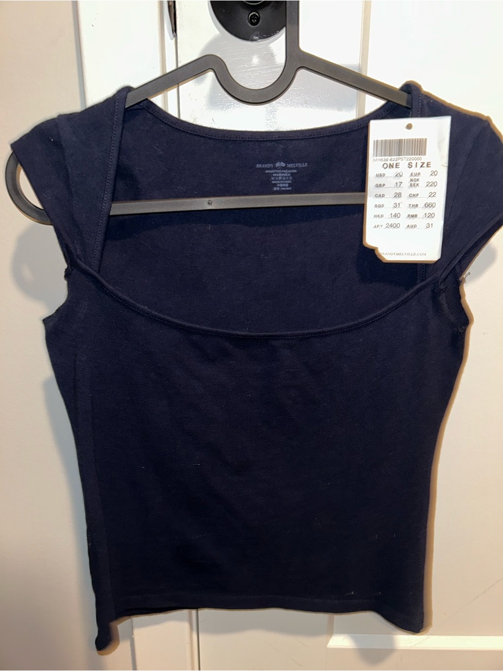 Brandy Melville Navy Scoop Neck Tank Top